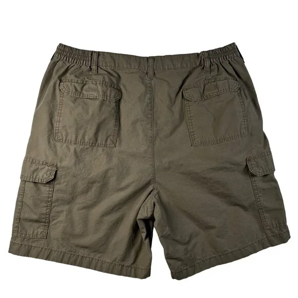 WRANGLER Shorts Men's Flat Front Slash Pocket 100% Cotton Cargos Brown 42rsr6 - Picture 11 of 14